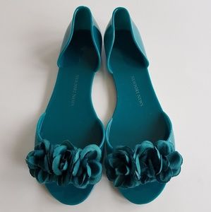 Floral Peep-toe d'Orsay Flat Sandals